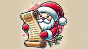 Santa Claus reading a funny poem